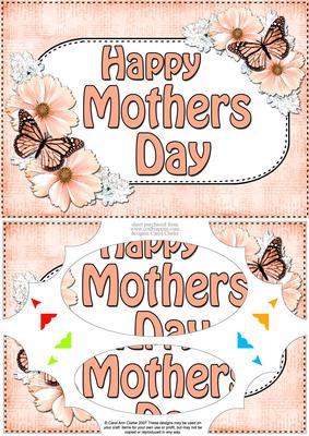A5 Mothers Day Butterflies & Flowers Scallop Corner