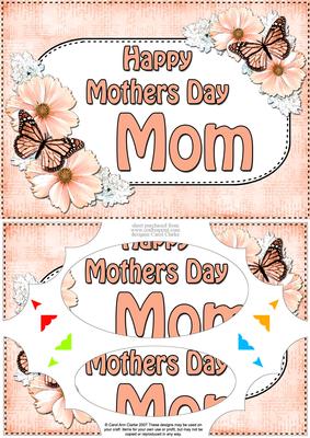 A5 Mothers Day Mom Butterflies & Flowers Scallop Corner