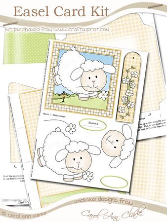 Little Lamb Easel Card Kit with Decoupage