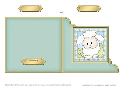 Little Lamb Cut and Fold Corner Card