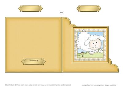 Little Lamb Cut and Fold Corner Card