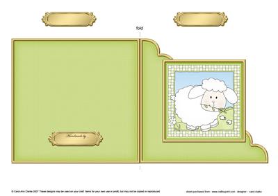 Little Lamb Cut and Fold Corner Card
