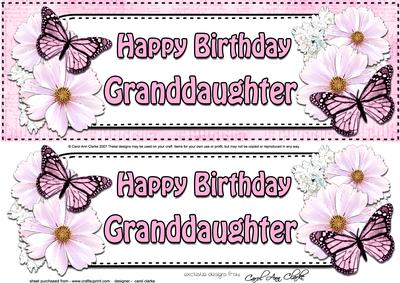 Large Dl Birthday Granddaughter Floral Butterflies