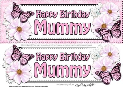 Large Dl Birthday Mummy Floral Butterflies