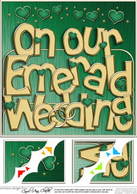 8 x 8 Our Emerald Wedding Scalloped Corner Topper