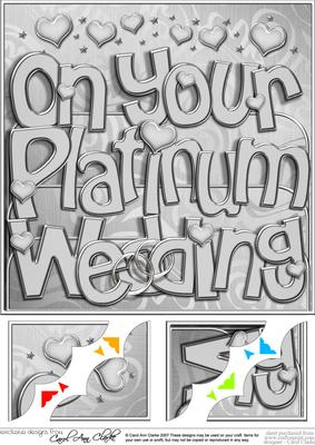 8 x 8 Platinum Anniversary Scalloped Corner Topper