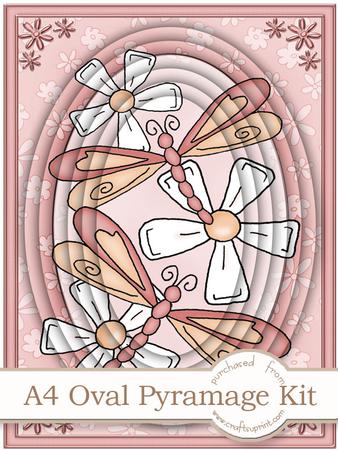 A4 Dreamy Dragonflies in Apricot Pyramage Kit