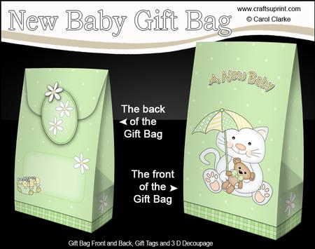 3D New Baby Cute Little Cat Gift Bag Mini Kit