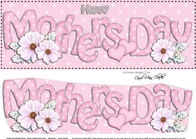 Large Dl Mothers Day Hearts & Flowers 3D Decoupage