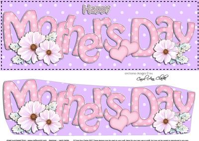 Large Dl Mothers Day Hearts & Flowers 3D Decoupage