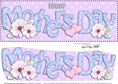 Large Dl Mothers Day Hearts & Flowers 3D Decoupage