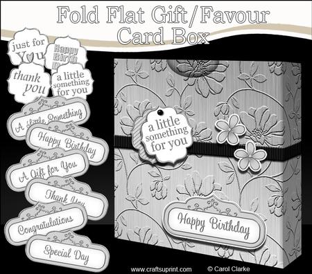 3D Silver Floral Gift Favour Card Box