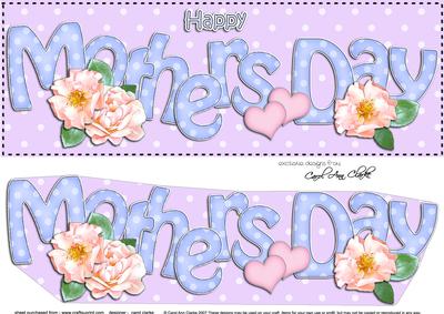 Large Dl Mothers Day Flowers & Roses 3D Decoupage