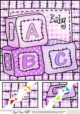 8 x 8 New Baby Girl Scalloped Corner Topper