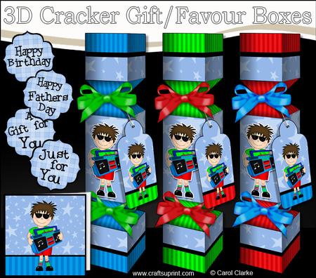 3D Boyz Jaz Rock Star Cracker Gift Favour Boxes