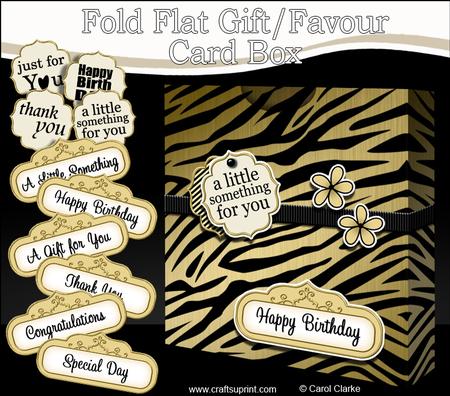 3D Animal Print Gift Favour Card Box