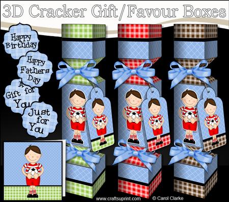 3D Boyz Bazil Fotballer Cracker Gift Favour Boxes