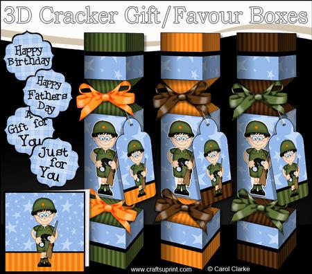 3D Boyz General Gazza Cracker Gift Favour Boxes