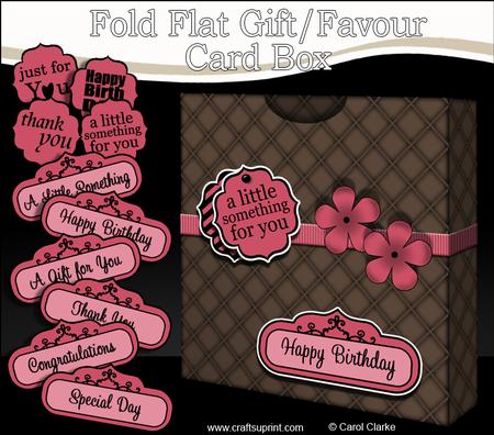 3D Chocolate & Raspberry Gift Favour Card Box
