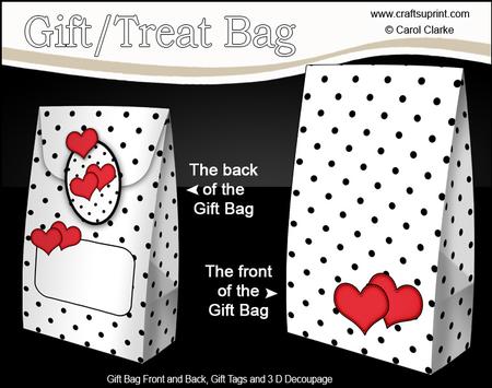 3D Romantic Hearts Gift Bag Mini Kit