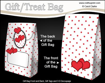 3D Romantic Hearts Gift Bag Mini Kit