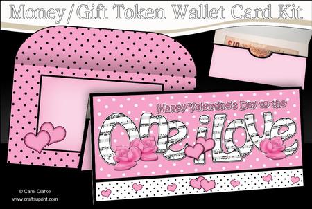 Valentine One I Love Money or Gift Wallet Card Kit