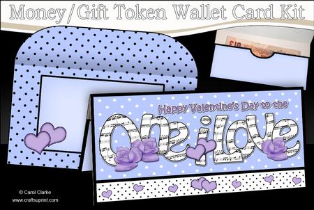 Valentine One I Love Money or Gift Wallet Card Kit