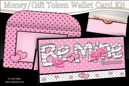 Be Mine Valentine Money or Gift Wallet Card Kit