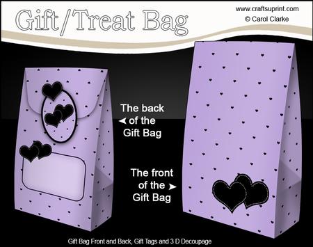 3D Romantic Hearts Polka Dot Gift Bag Mini Kit
