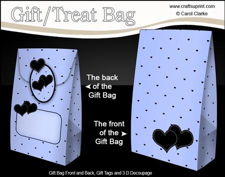 3D Romantic Hearts Polka Dot Gift Bag Mini Kit