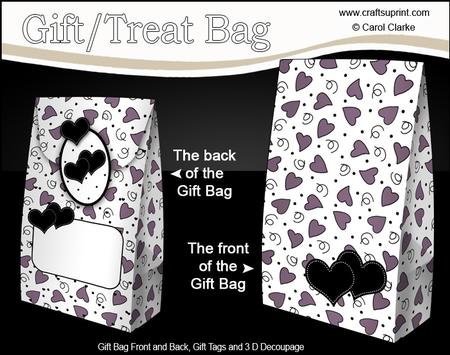 3D Romantic Hearts Gift Bag Mini Kit