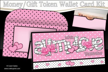 All My Love Valentine Money or Gift Wallet Card Kit