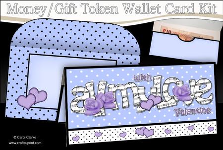 All My Love Valentine Money or Gift Wallet Card Kit