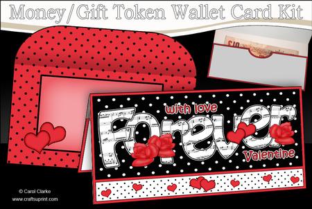 With Love Forever Valentine Money or Gift Wallet Card Kit