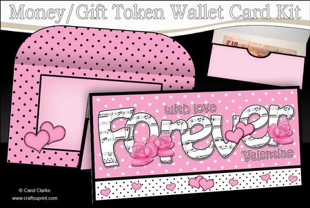 With Love Forever Valentine Money or Gift Wallet Card Kit