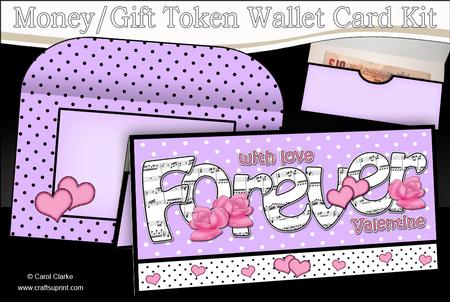 With Love Forever Valentine Money or Gift Wallet Card Kit