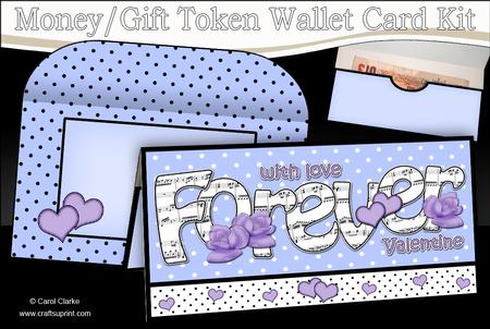 With Love Forever Valentine Money or Gift Wallet Card Kit