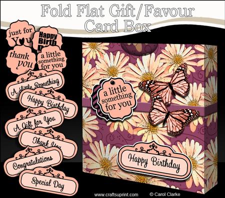 3D Butterflies & Flowers Gift Favour Card Box