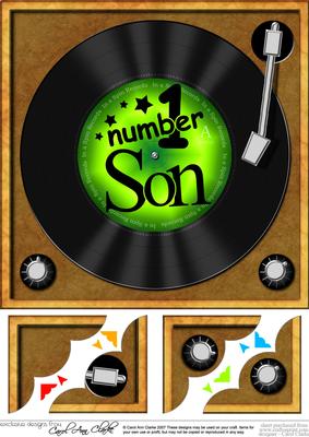 8 x 8 Number 1 Son Record Scalloped Corner Topper