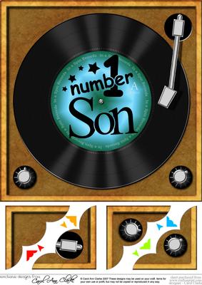 8 x 8 Number 1 Son Record Scalloped Corner Topper