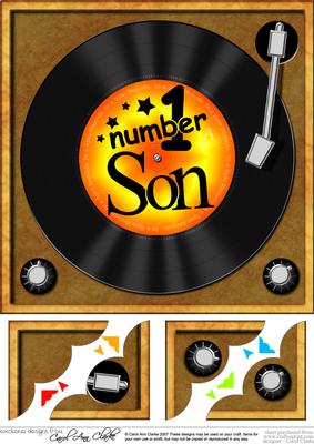 8 x 8 Number 1 Son Record Scalloped Corner Topper