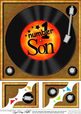 8 x 8 Number 1 Son Record Scalloped Corner Topper