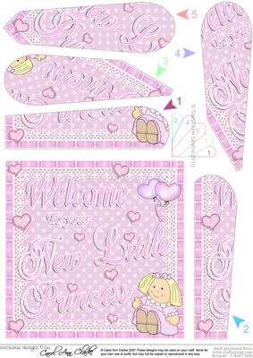 New Baby Girl Fan Pyramage Topper