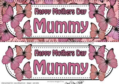 Large Dl Mothers Day Mummy Butterflies 3D Decoupage