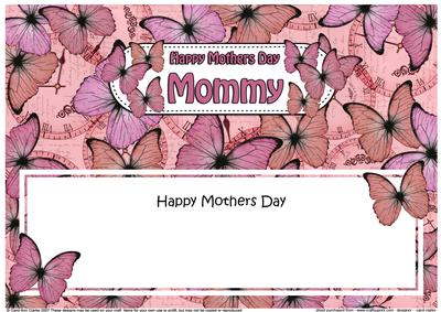 Large Dl Mothers Day Mommy Butterflies Matching Insert
