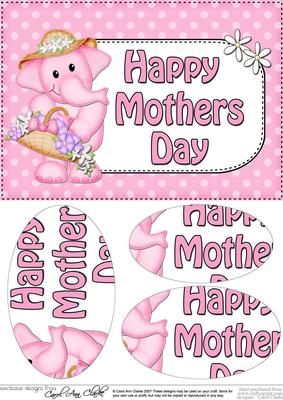 A5 Lola Elephant Mothers Day Dots Oval Pyramage