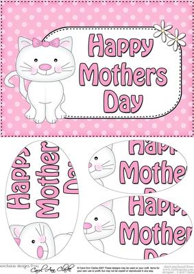 A5 Little Cat Mothers Day Dots Oval Pyramage