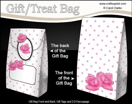 3D Polka Dots & Roses Gift Bag Mini Kit
