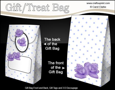 3D Polka Dots & Roses Gift Bag Mini Kit