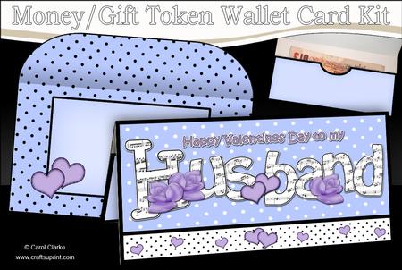 Valentine Day Husband Money or Gift Wallet Card Kit